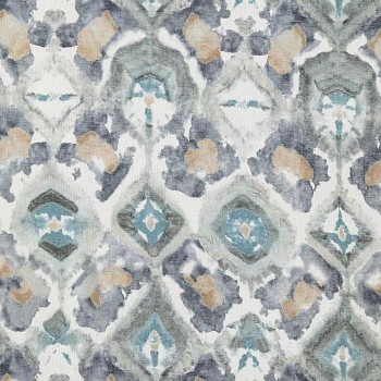 Tissu Rosette Bleu de Casamance | Laurine Déco