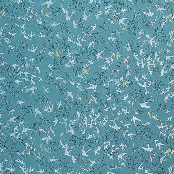 Tissu Song Birds Peacock - Sanderson