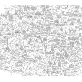 Panoramique Plan de Paris monumental gris