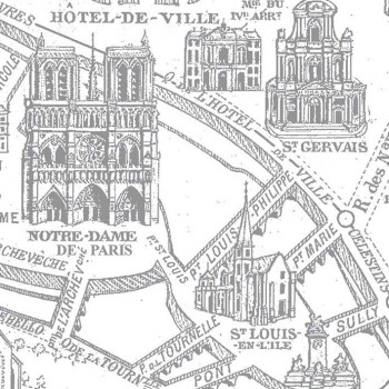 Panoramique Plan de Paris monumental gris