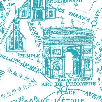 Papier Peint Plan de Paris monumental bleu de Maison Leconte | Laur...