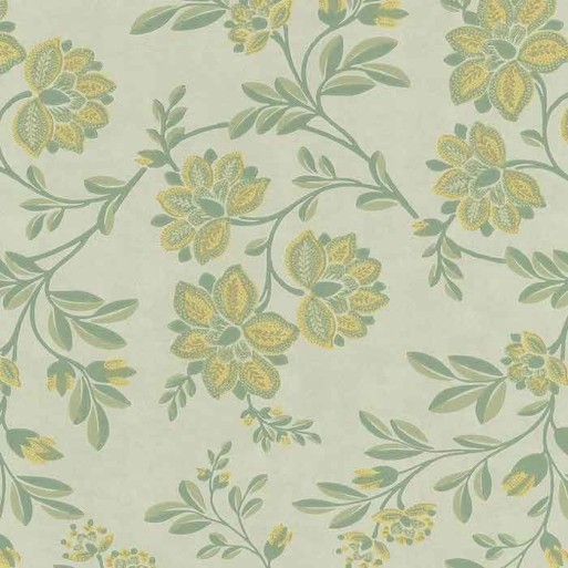 Papier peint fleurs jaunes Stitch Highland - Little Greene