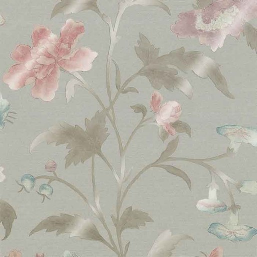 Papier peint china rose french grey lustre