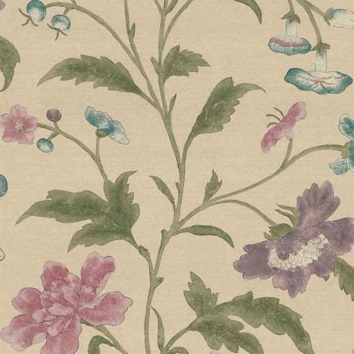 Papier peint china rose sage