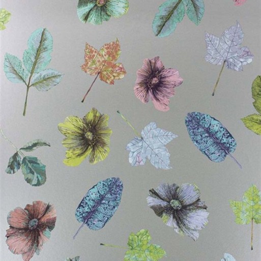 Papier peint Woodland Mint / Blue / Rose / Silver