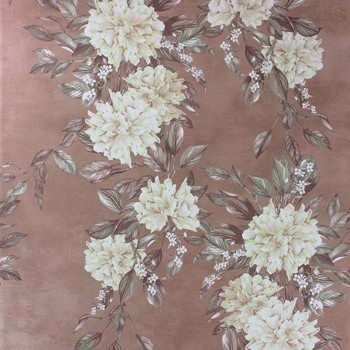 Papier Peint Rhodora Cream / Sage / Rose Gold