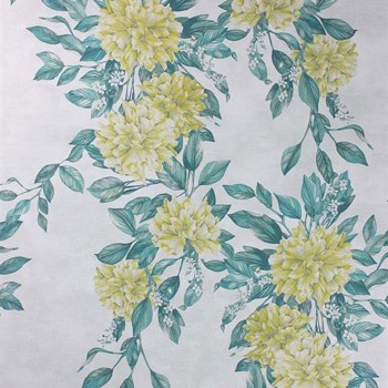 Papier Peint Rhodora Lemon / Green / Stone