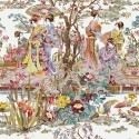 Papier Peint Japanese Garden Ochre / Mustard / Rose W7024-3
