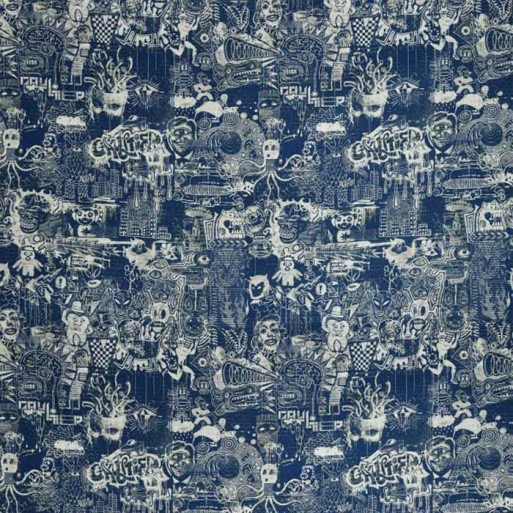 Tissu Street Indigo