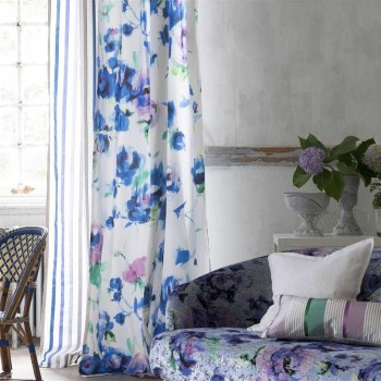 Tissu Rose Pavillon Cobalt