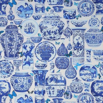 Tissu Jardin Bleu de Manuel Canovas | Laurine Déco