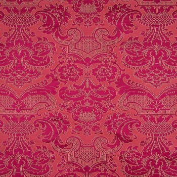 Tissus Brocatello Rose Anémone