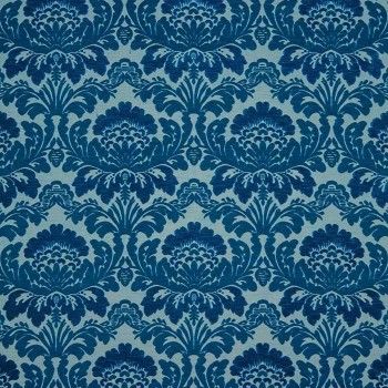 Tissu Velours Duomo Bleu Turquin