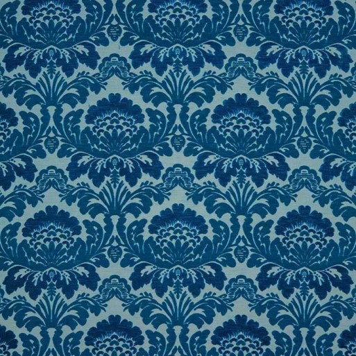 Tissu Velours Duomo Bleu Turquin