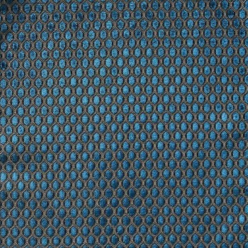 Tissu Velours Carillon Turquoise Mosaïque