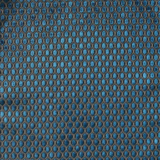 Tissu Velours Carillon Turquoise Mosaïque