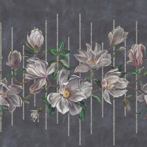 Magnolia Frieze Charcoal / Pink