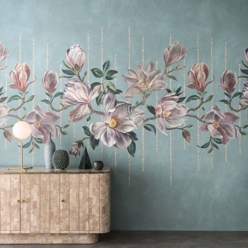 Magnolia Frieze Charcoal / Pink