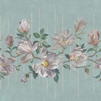 Magnolia Frieze Charcoal / Pink