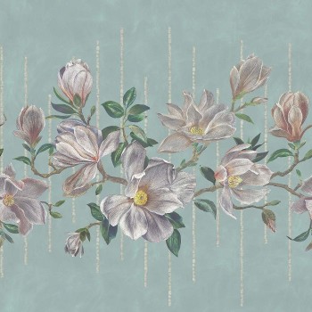 Magnolia Frieze Charcoal / Pink