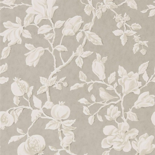 Magnolia & Pomegranate silver/linen