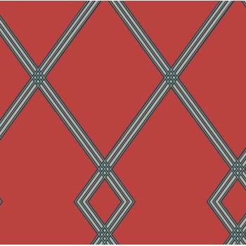 Ribbon Stripe Trellis rouge