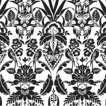 Botanical Damask noir