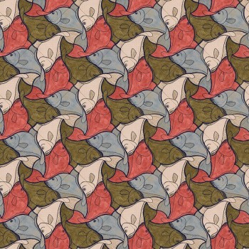 Fish blue/red