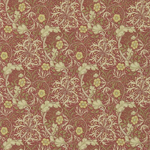 Morris seaweed red/gold