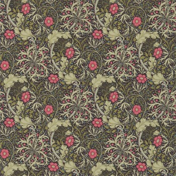 Morris seaweed ebony/poppy