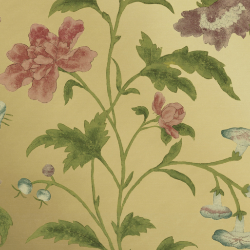 Papier peint china rose emerald lustre