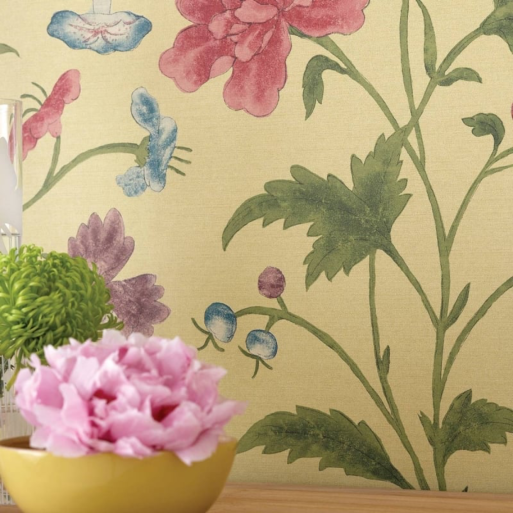Papier peint china rose