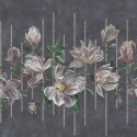 Magnolia Frieze Charcoal / Pink W7338-01