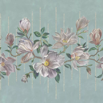 Magnolia Frieze Aqua / Ochre W7338-02