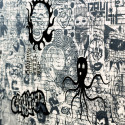 Papier peint Ernest Ecru / Noir Jean-Paul Gaultier
