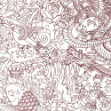 Papier peint Horimono Grenat Jean-Paul Gaultier