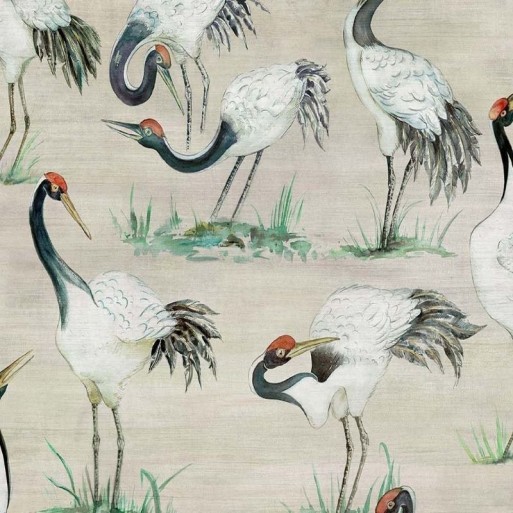 Cranes linen W7456-01