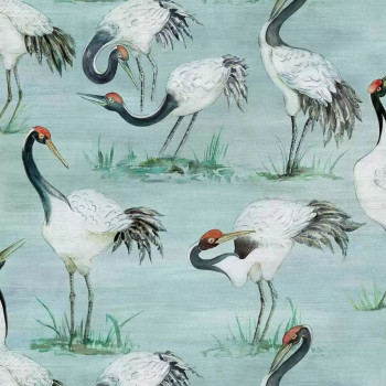 Cranes aqua  W7456-02