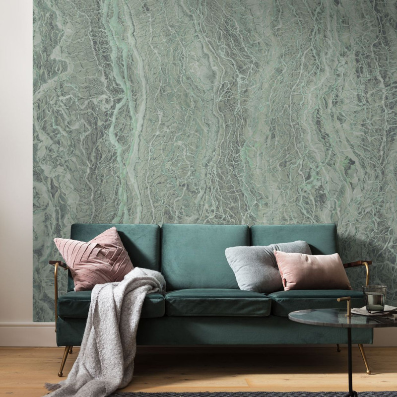 papier peint marble mint
