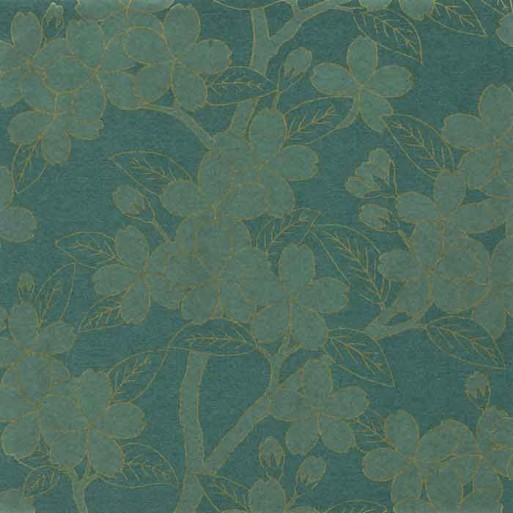 Papier peint camellia teal