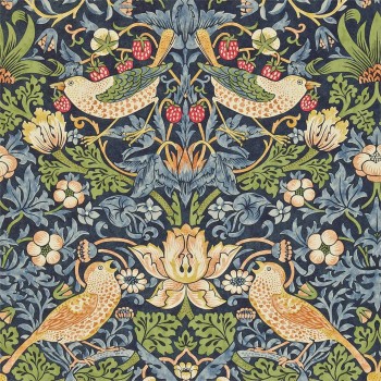 Strawberry thief indigo/mineral 216804
