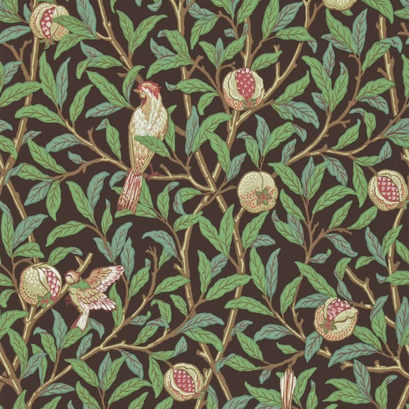 Bird & pomegranate charcoal/sage 	216867