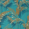 Palm House Teal / Gold 216640