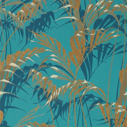 Palm House Teal / Gold 216640