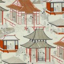 Tissu Madame Butterfly Rouge de Chine 04805/01