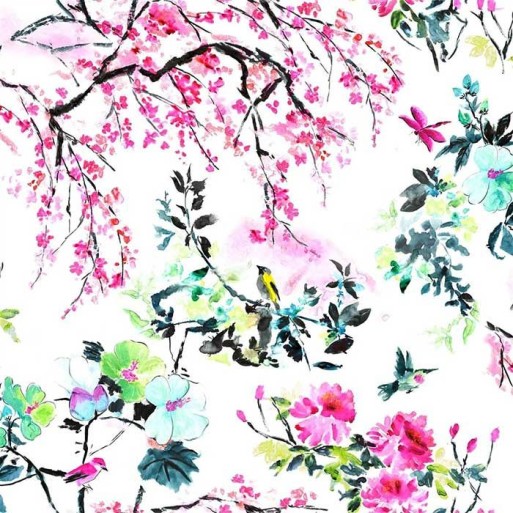 Tissu Chinoiserie Flower  FDG2303/01