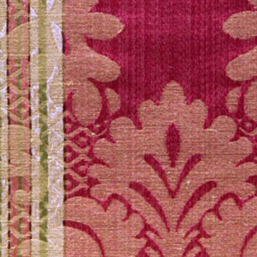 Tissu Lourmarin Bordeaux / Vieil Or 4139-01