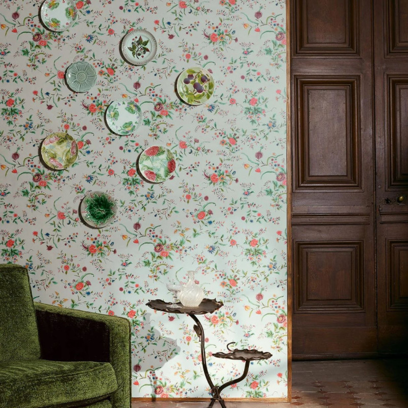papier peint vert bois Pierre Frey
