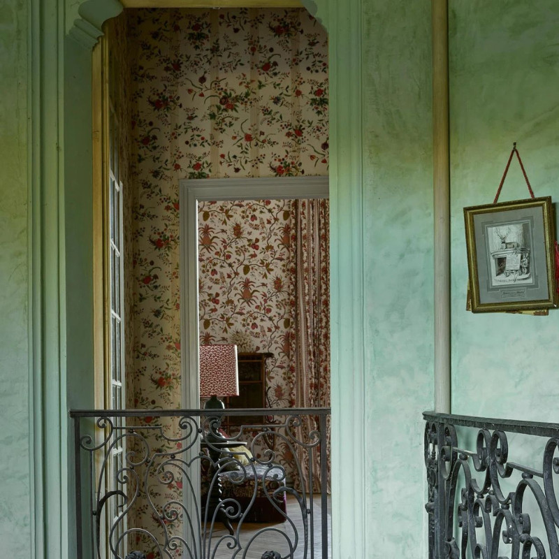 papier peint Vert Bois Rayure