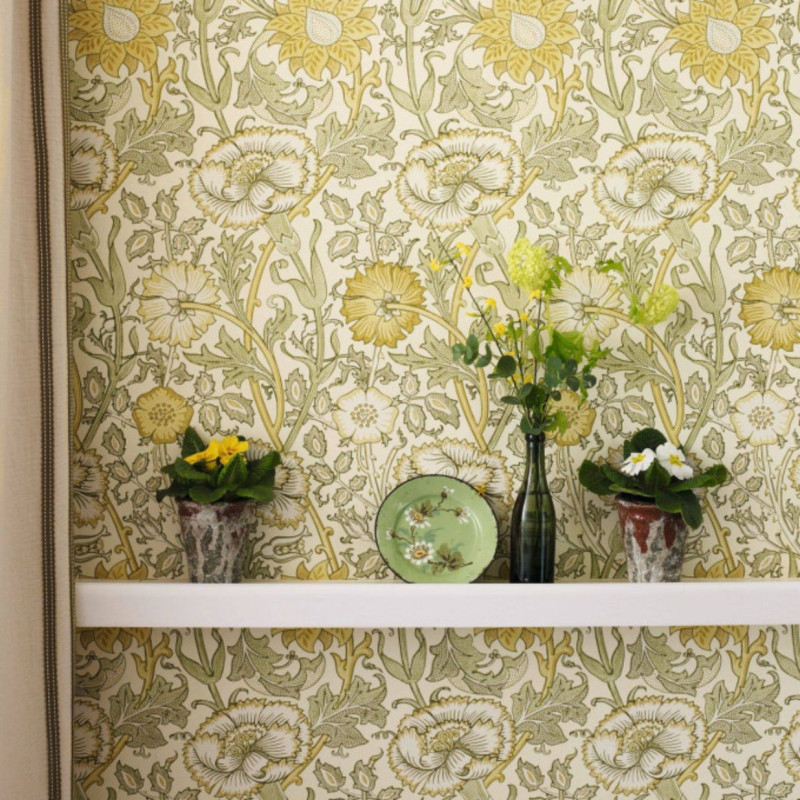 papier peint pink & rose morris & co